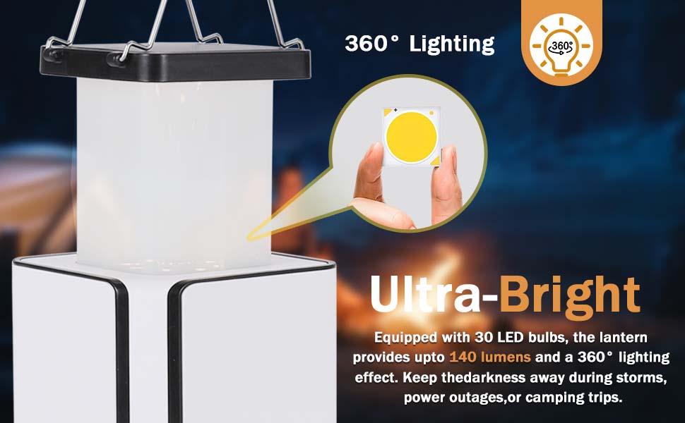 Solar-powered LED rechargeable emergency camping lamp, hand-crank power generation, mobile phone charging function