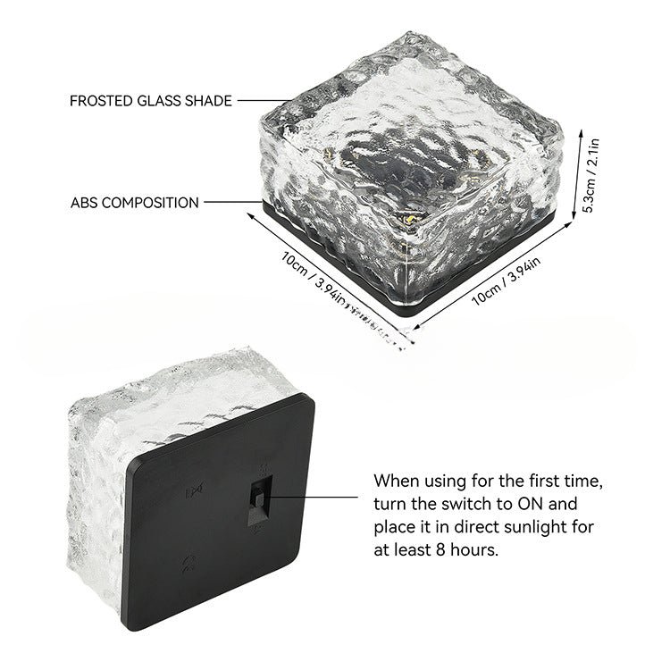 Strailine Solar LED Ice Brick Light – Outdoor Garden & Pathway Decorative Lamp