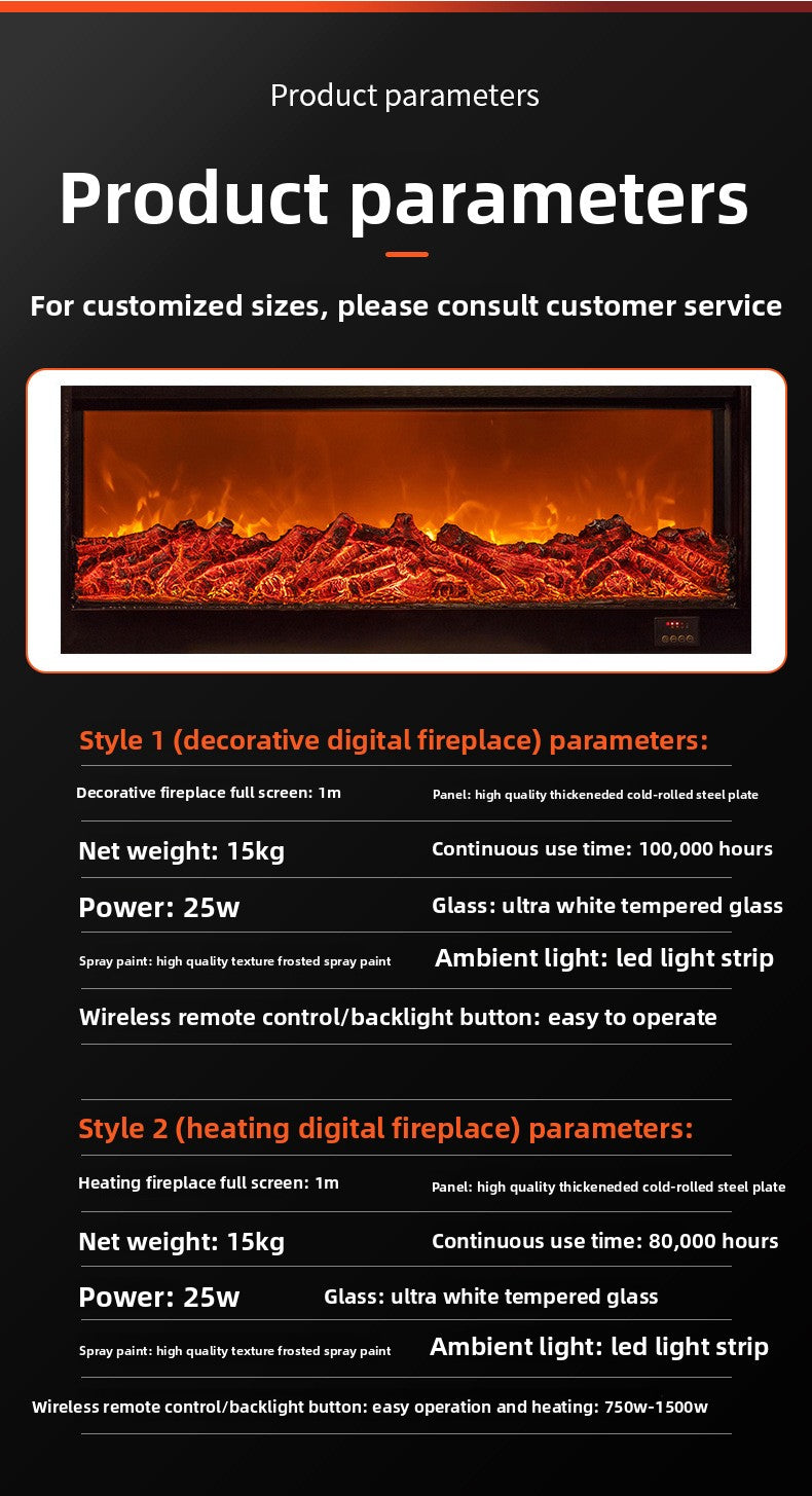 Strailine 3D Mist Fireplace – Compact Electric Heater with Realistic Flame Look