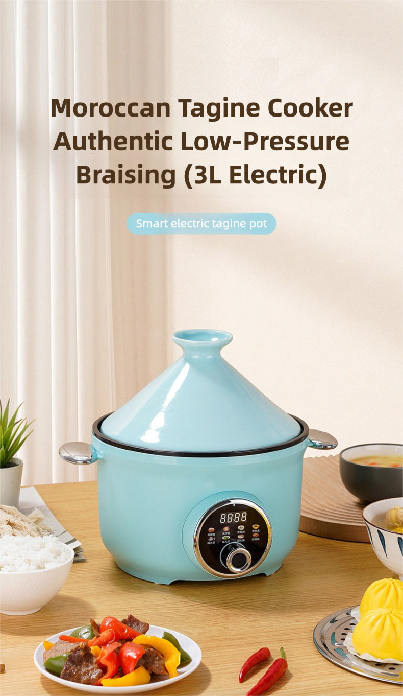 Strailine 3L Electric Tagine Pressure Cooker - Multi-Function Micro Pressure Cooker w/ Steaming