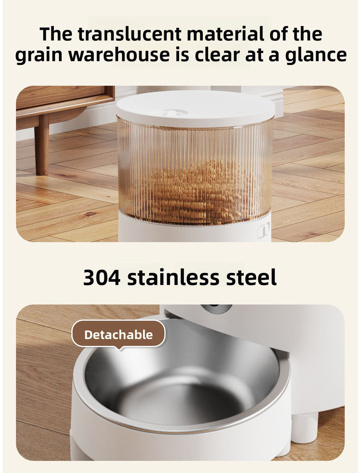 Strailine Smart Pet Feeder for Cross-border Use with Visual and Voice Features, Automatic Feeding Device for Cats and Dogs with Timed and Measured Food Dispensing