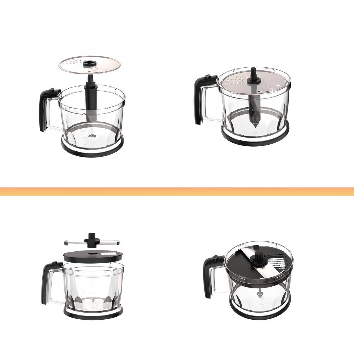 Strailine Hand Blender 9-in-1 800W with 600ml BPA-free Beaker, 2L Food Processor, Slice, Grate & Chop, Puree/Masher, Whisk, Easy SmartSpeed, Black