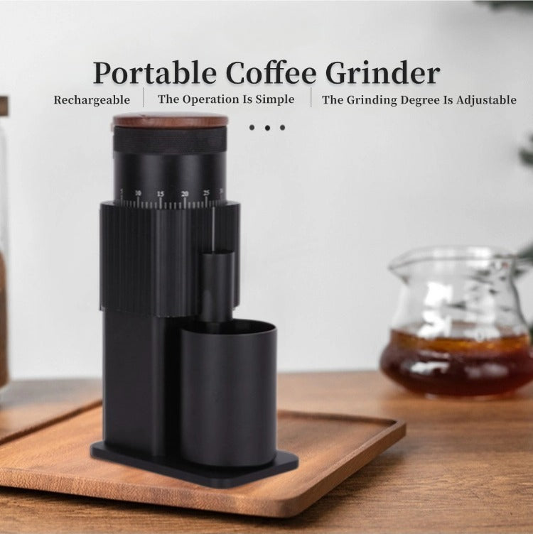 Strailine Electric Coffee Grinder USB Rechargeable, 6-Core Blade, Adjustable Grind