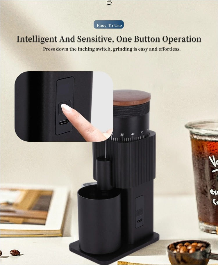 Strailine Electric Coffee Grinder USB Rechargeable, 6-Core Blade, Adjustable Grind