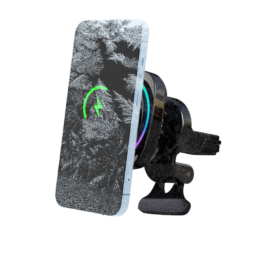 Strailine Magnetic Car Phone Holder,15w Qi Wireless Charging, Cooling Fan, Rgb Light, 360° Adjustable, Auto-Clamp, Strong Suction.