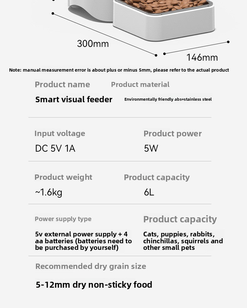 Strailine WiFi Pet Feeder – Automatic Food Dispenser