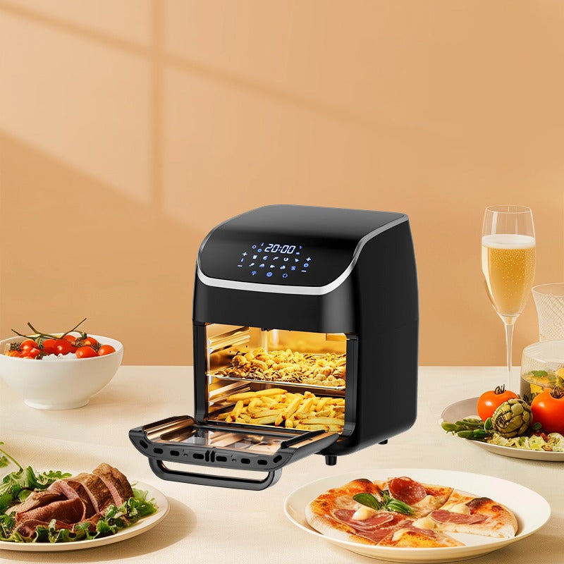 Strailine 12L Rotating Air Fryer Oven – Large Capacity with Viewing Window