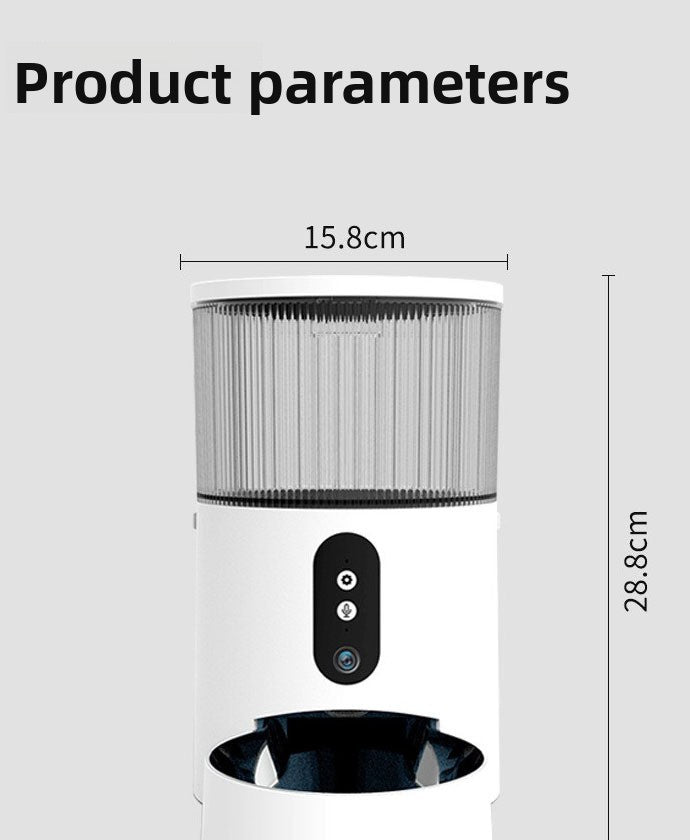 Strailine Smart Pet Feeder for Cross-border Use with Visual and Voice Features, Automatic Feeding Device for Cats and Dogs with Timed and Measured Food Dispensing