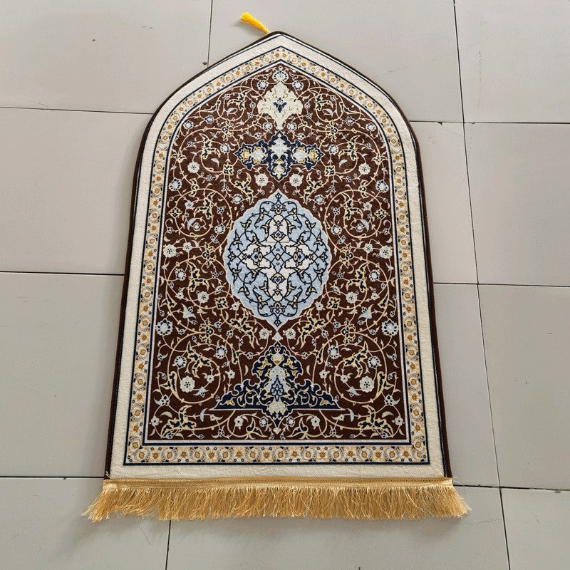 Strailine Irregular Printed Flannel Rug - Extra Thick Prayer & Living Room Mat