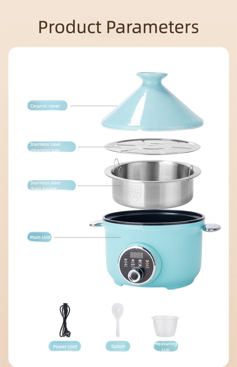 Strailine 3L Electric Tagine Pressure Cooker - Multi-Function Micro Pressure Cooker w/ Steaming