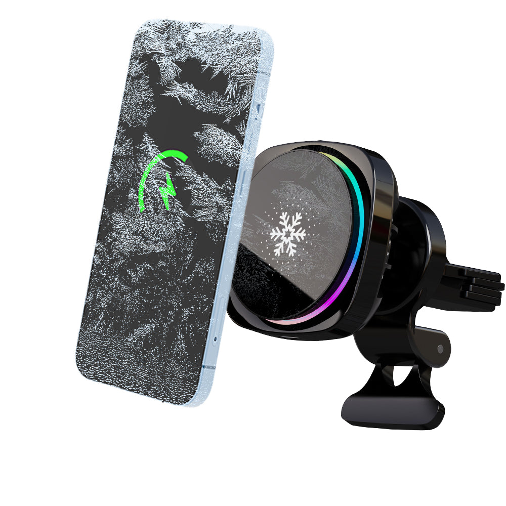 Strailine Magnetic Car Phone Holder,15w Qi Wireless Charging, Cooling Fan, Rgb Light, 360° Adjustable, Auto-Clamp, Strong Suction.