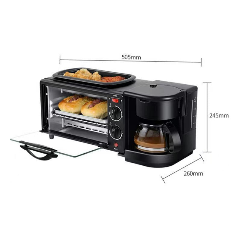 Strailine 3-in-1 Multifunctional Breakfast Machine: Oven, Frying Pan & Coffee Maker
