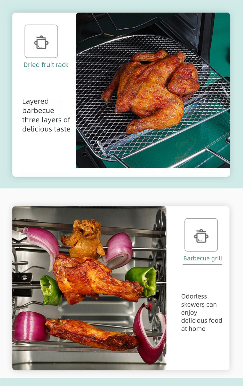 Strailine 12L Rotating Air Fryer Oven – Large Capacity with Viewing Window