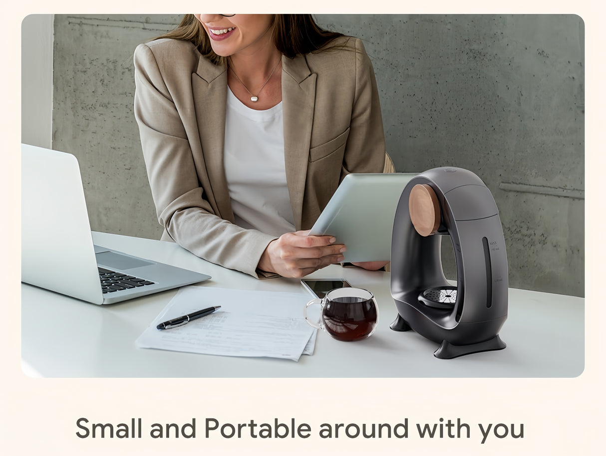 Strailine Noiseless Coffee Maker, 1400W, 240ml Water Tank, Compact One-Cup Coffee Machine with Cup ,Food Grade Material Filter,Drip Espresso, Black