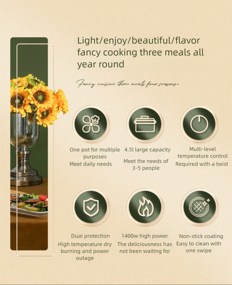 Strailine Multi-Cooker Electric Pot,Slow Cookers