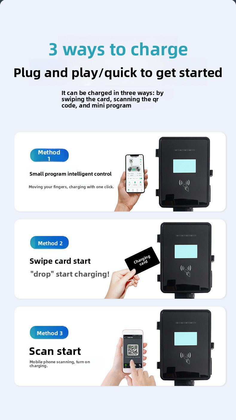 Strailine Smart 7kW EV Charger – 220V with Card & QR Code Access