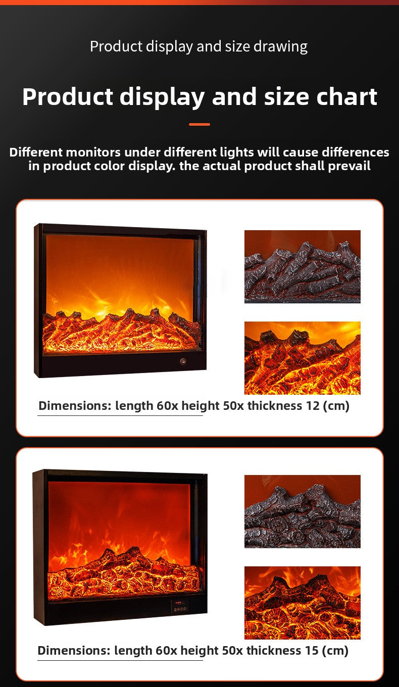 Strailine 3D Mist Fireplace – Compact Electric Heater with Realistic Flame Look