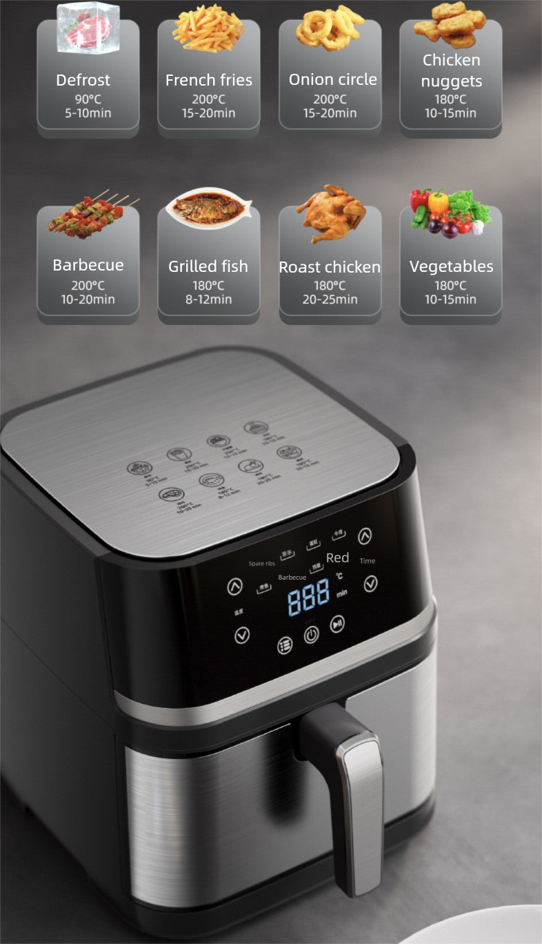 Strailine Multi-Function Air Fryer – Stainless Steel, Large Capacity