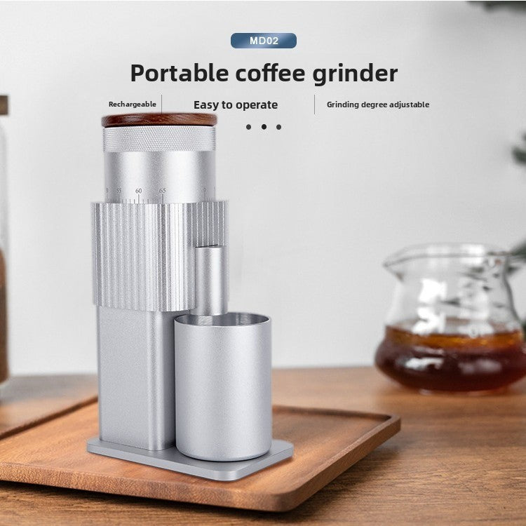 Strailine Electric Coffee Grinder USB Rechargeable, 6-Core Blade, Adjustable Grind