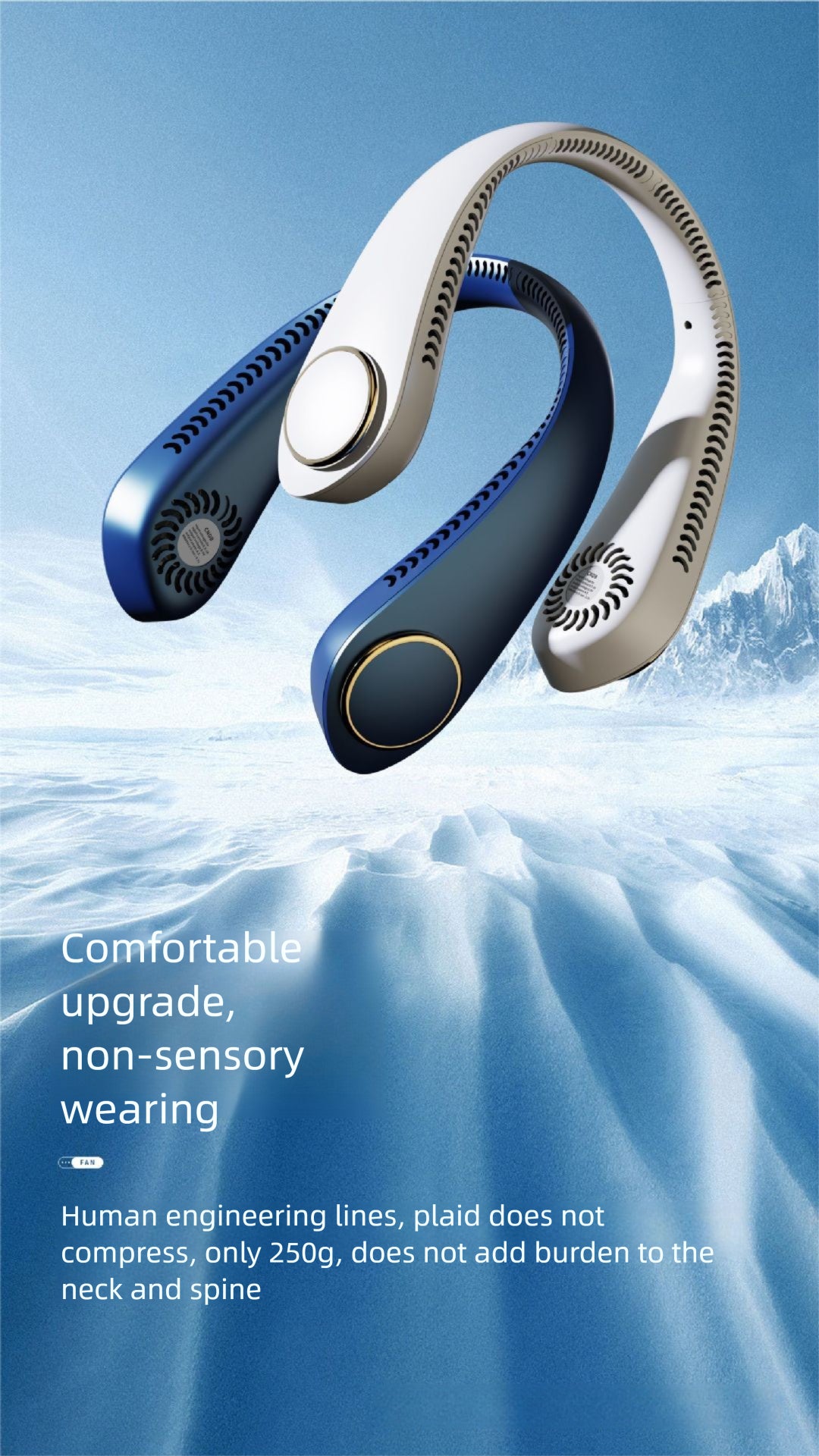 Strailine New Hanging Neck Fan, Portable Personal Cooling Fan, Handheld Bladeless Neck Fan