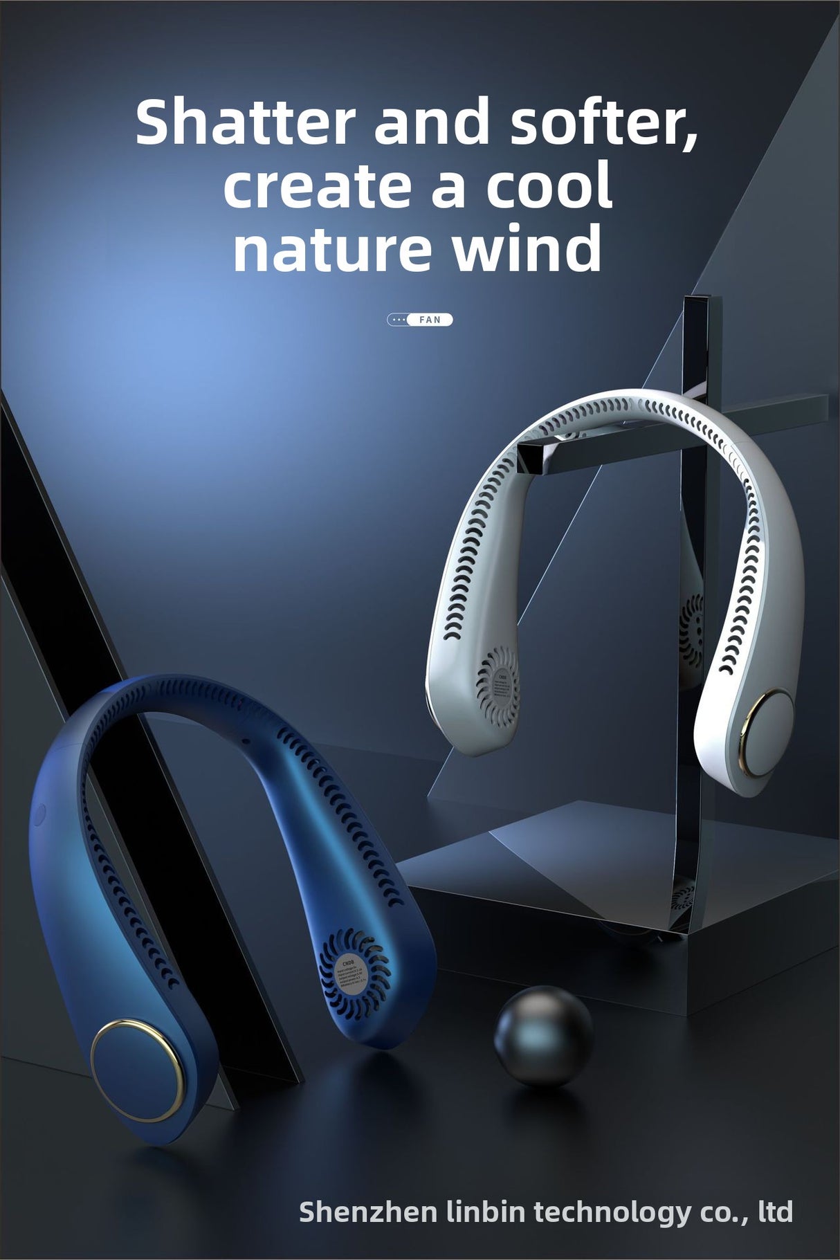 Strailine New Hanging Neck Fan, Portable Personal Cooling Fan, Handheld Bladeless Neck Fan