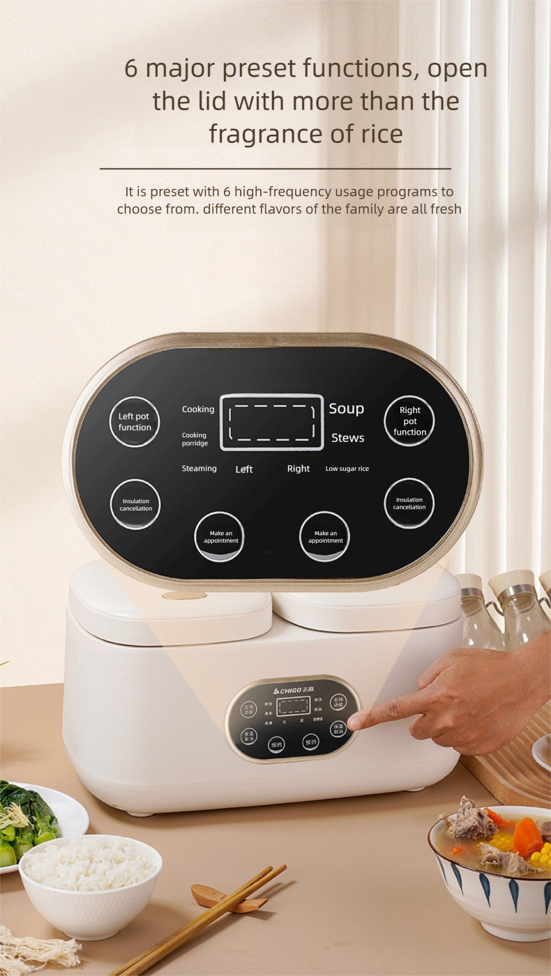 Strailine Dual-Pot Cooker: Healthy Low-Carb Meals for 1-3