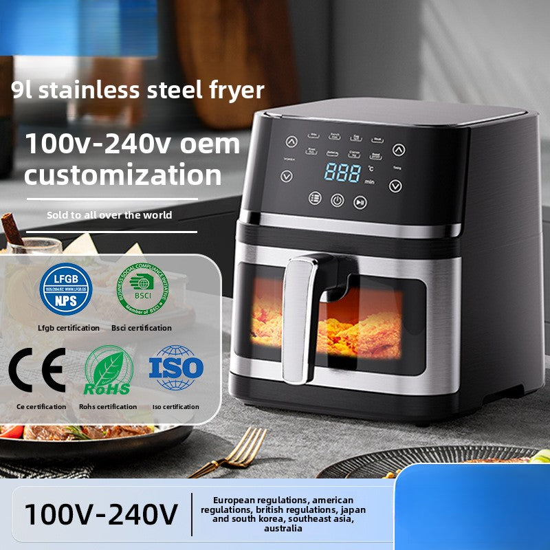 Strailine Multi-Function Air Fryer – Stainless Steel, Large Capacity