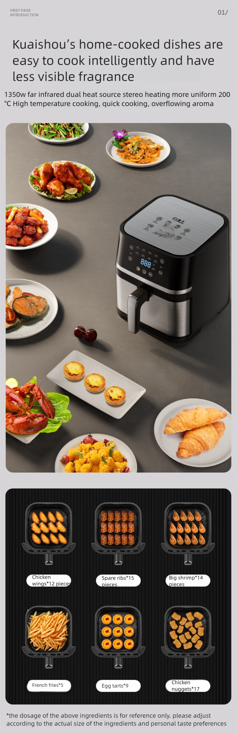 Strailine Multi-Function Air Fryer – Stainless Steel, Large Capacity