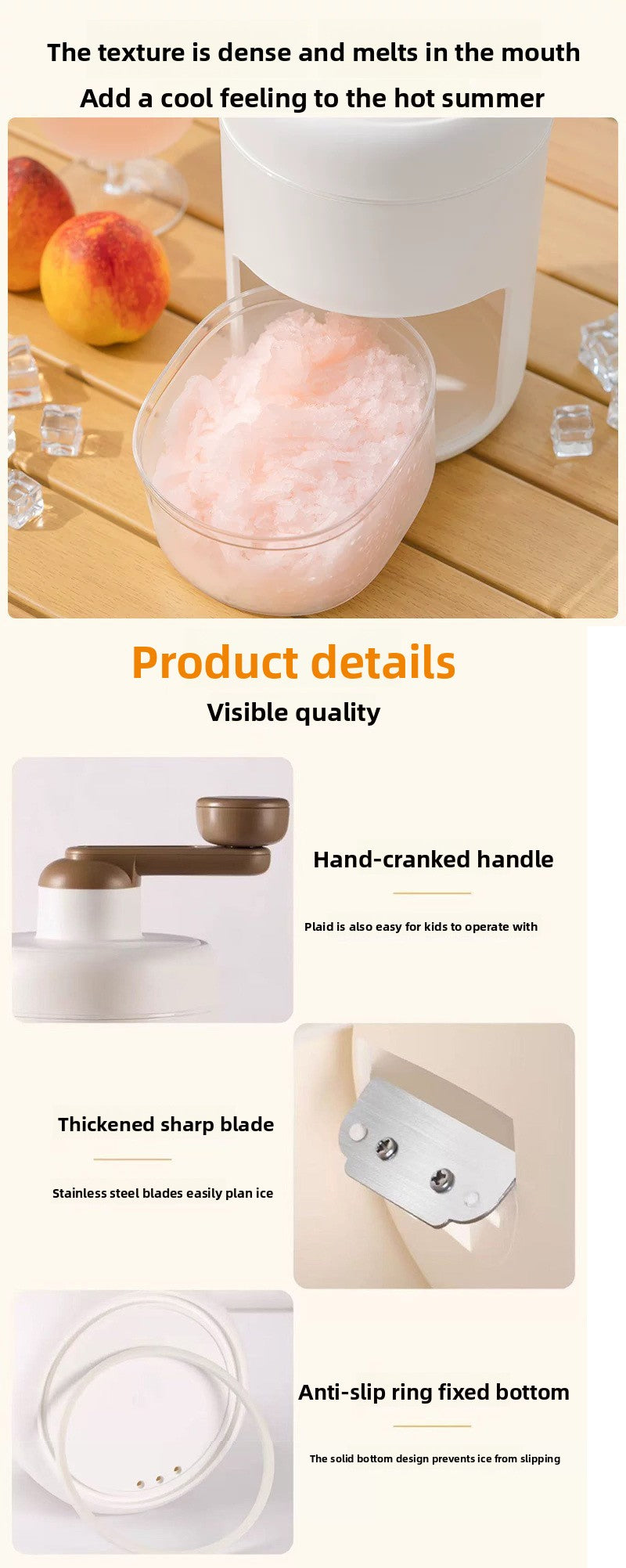 Strailine Handheld Ice Shaver – For Home & Outdoor Use