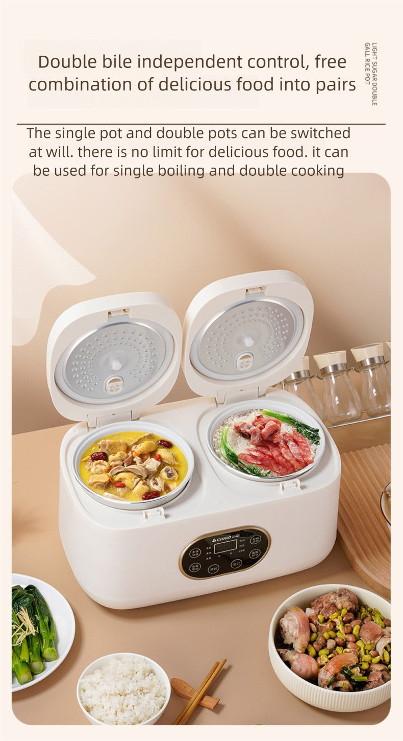 Strailine Dual-Pot Cooker: Healthy Low-Carb Meals for 1-3