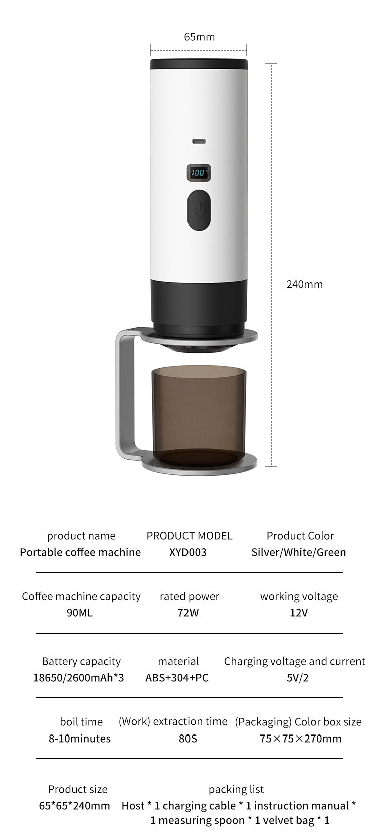 Strailine Portable Capsule Coffee Machine  Electric Pump, Italian & American Espresso