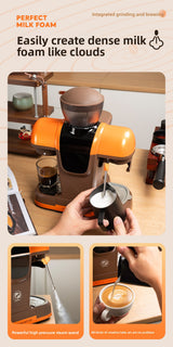 Strailine Espresso Coffee Machine with Grinder & Milk Frother – Semi-Automatic, Compact, Home & Commercial Use