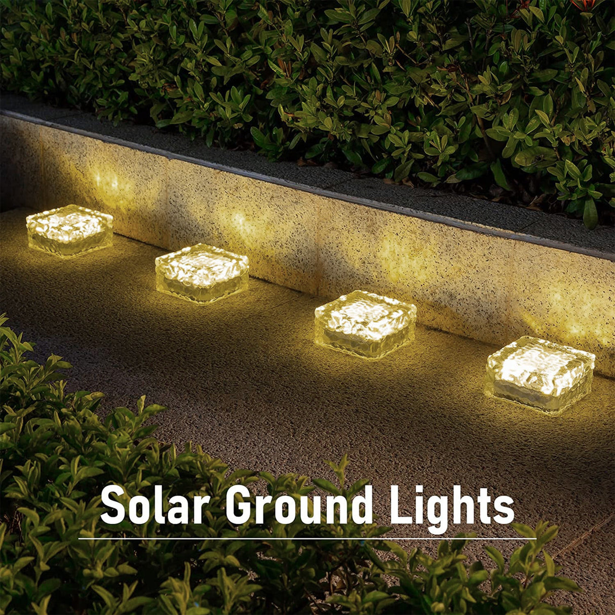 مصباح سترايلاين الشمسي LED للطوب الجليدي - مصباح زخرفي للحدائق الخارجية والممرات 