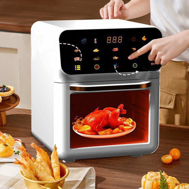 Strailine Digital Air Fryer 15L Oil Free Cooking Led Display With Touch Screen Smart Finish Cook 1350W Black