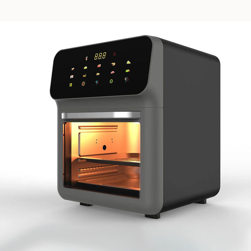 Strailine Digital Air Fryer 15L Oil Free Cooking Led Display With Touch Screen Smart Finish Cook 1350W Black