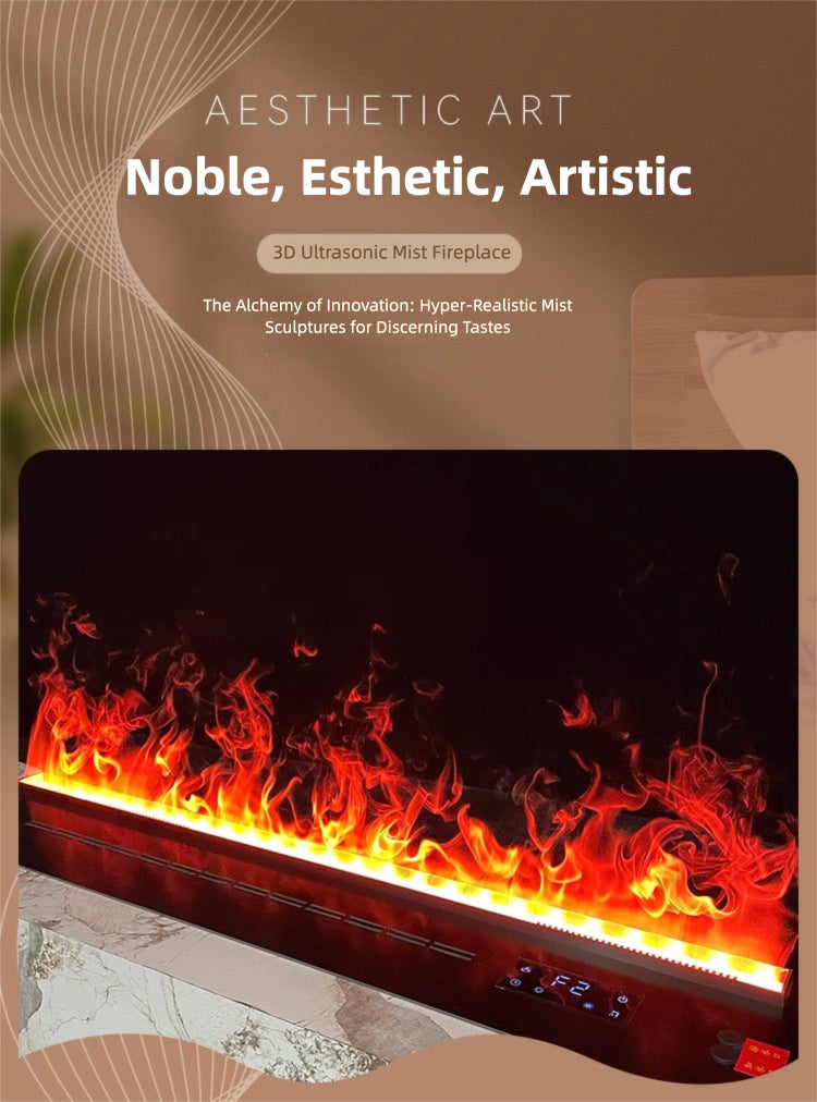 Straline Smart Media Console: Built-In 3D Flame Fireplace & Ultrasonic Humidifier