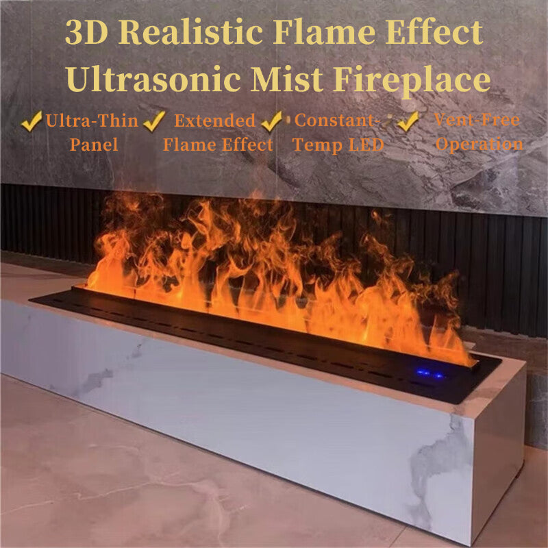 Straline Smart Media Console: Built-In 3D Flame Fireplace & Ultrasonic Humidifier