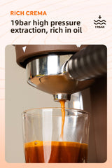 Strailine Espresso Coffee Machine with Grinder & Milk Frother – Semi-Automatic, Compact, Home & Commercial Use