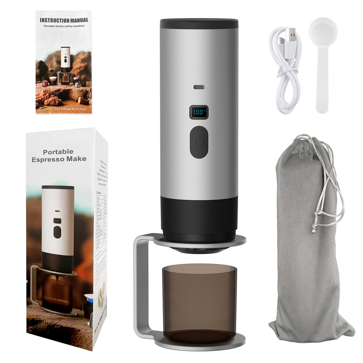 Strailine Portable Capsule Coffee Machine  Electric Pump, Italian & American Espresso