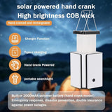 Solar-powered LED rechargeable emergency camping lamp, hand-crank power generation, mobile phone charging function