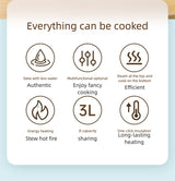 Strailine 3L Electric Tagine Pressure Cooker - Multi-Function Micro Pressure Cooker w/ Steaming