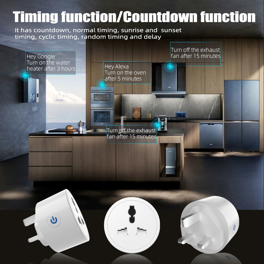 Strailine WiFi Smart Plug,16A WLAN Smart Socket with Energy Monitoring,2.4GHz Outlet with Smart Life APP Wireless Remote Control